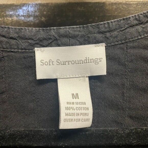 Soft Surroundings Plus Pleated Lace Trim Embroidered Cotton Tunic Size M - Picture 5 of 5